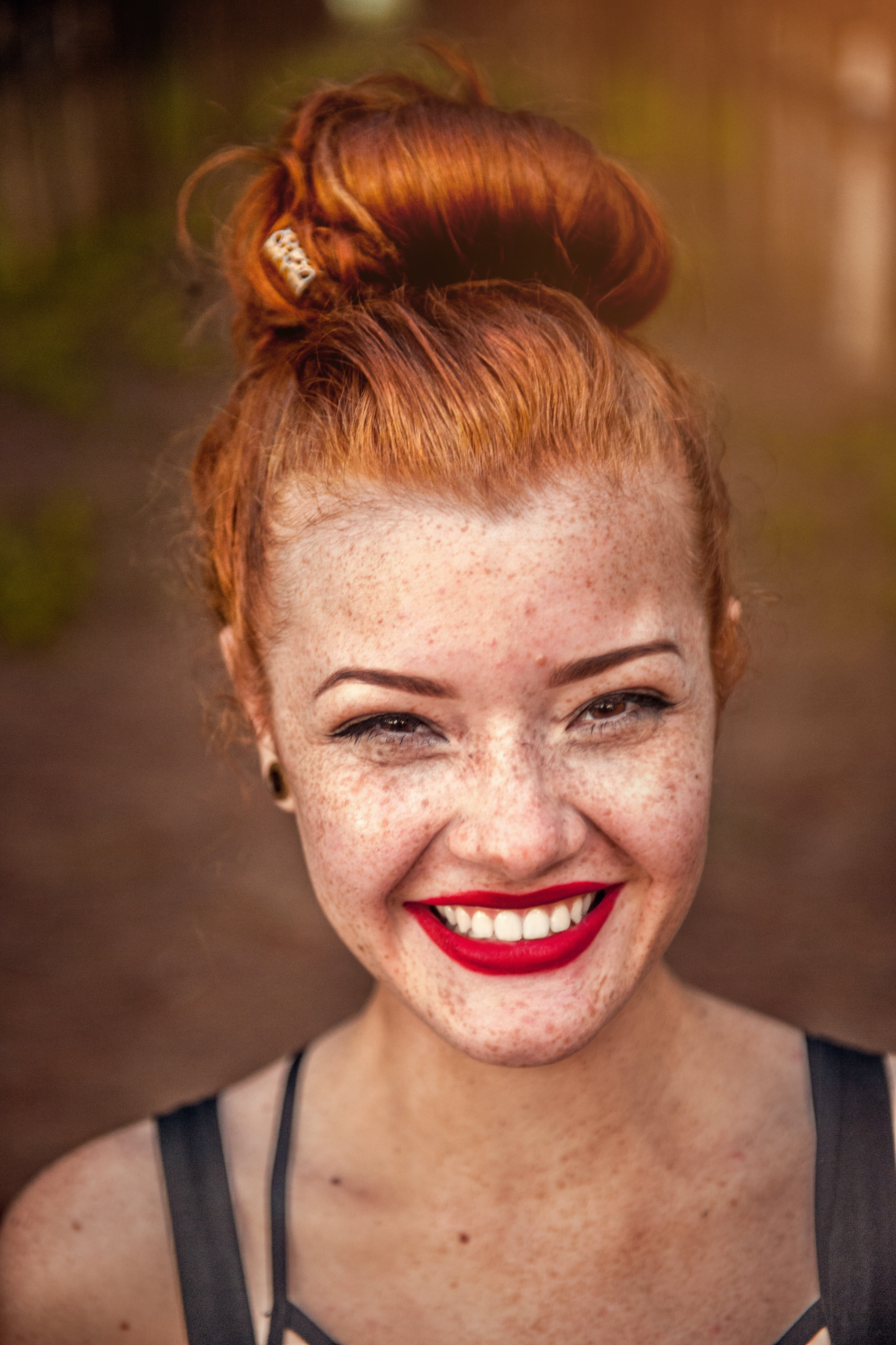 Girl with bright red hair